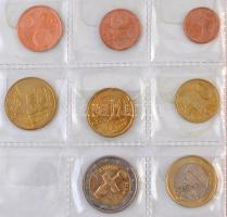 Eurósorok éremtartó albumban, benne Lettország, Litvánia, Ciprus, Szlovákia, Görögország, Ausztria é...