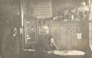 1910 Brassó, Kronstadt, Brasov; Bethlen-barlang vendéglő a Cenk-tetőn, belső  / Zinne / Tampa / restaurant and rest house at the top of the mountain, interior, photo (EK)