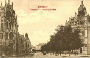 Temesvár, Timisoara; Hunyady út, villamos. Gerő kiadása / street view, tram