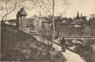 Brassó, Kronstadt, Brasov; híd, háttérben villák / bridge, villas in the background (EK)