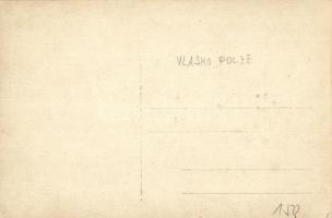 Vlasko Polje, Bahnhof / railway station with soldiers, locomotive, photo