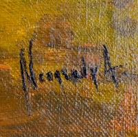 Neogrády jelzéssel: Ház a parton. Olaj, vászon, keretben,  25×36 cm