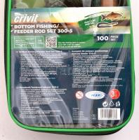 Fenekező/feederező horgász készlet, üvegszálas teleszkópos bottal, orsóval, tartozékokkal, eredeti c...