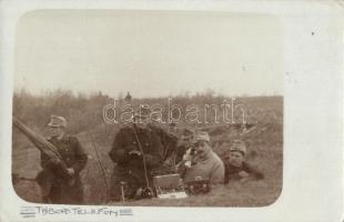 1915 Tábori telefonos szakasz katonái / WWI Hungarian military telephone group, soldiers. photo (EK)