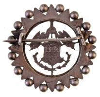 1868-1869. 1Ft Ag címer kivágva és jelvénnyé alakítva, a tűn ezüstjelzés (20,5g)