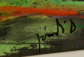 Jándi jelzéssel: Lila híd. Pasztell, papír,  24×32 cm