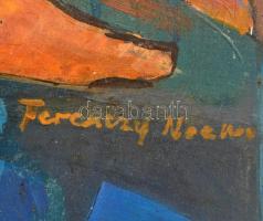 Ferenczy jelzéssel: Szövés. Olaj, karton, 84×56 cm