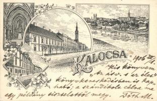 Kalocsa, templom belső, utcakép. Art Nouveau s: A.Bauer  (EK)