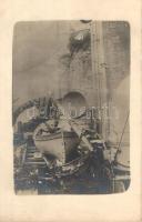 1917 SMS Helgoland osztrák-magyar gyorscirkáló fedélzete az otrantói-csata után / K.u.K. Kriegsmarine, SMS Helgolands deck after the battle of Otranto. photo