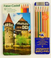 2 db Faber Castell színes ceruza készlet, fémdobozban