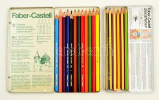 2 db Faber Castell színes ceruza készlet, fémdobozban