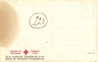 1915 Auslauf des Torpedobootes 76 am Abend der italienischen Kriegserklärung / SM T-76 Osztrák-Magya...