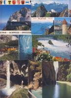 13db svájci képeslap a Pilátus hegycsúcs, vízesések, gleccserek képei