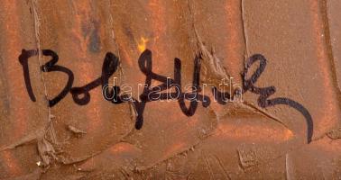 Bolyki Viola (1977- ): Folyam, olaj, farost, jelzett, 61,5×34 cm