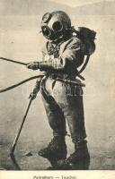 Osztrák-Magyar Haditengerészet búvárja teljes felszerelésben / Palombaro / Taucher / K.u.K. Kriegsmarine, Austro-Hungarian diver, G. Fano - Pola 1908. (EK)