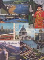 19db angol képeslap közte önkéntes toronyőr és szállásmester a hollójával Londonból