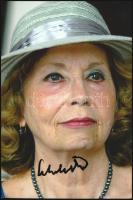 Schubert Éva (1931-2017) színésznő, rendező aláírása az őt ábrázoló fotón, 10x15 cm