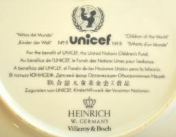 Villeryo&Boch UNICEF "A világ gyermekei" dísztányér, matricás, jelzett, apró hibákkal,...