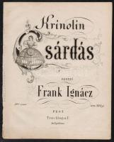 1858 Pest, Frank Ignác: Krinolin csárdás, régi kotta