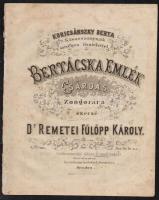 1860 Remetei Fülöpp Károly: Bertácska Emlék Csárdás, régi kotta