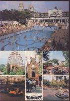 Vidám órák a pesti vidámparkban és a gEllért gyógyfürdő a 70-es években 2 képeslapon