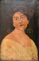 Rónai jelzéssel: Női portré. Olaj, vászon, keretben, 27×18 cm