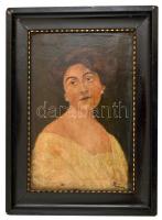 Rónai jelzéssel: Női portré. Olaj, vászon, keretben, 27×18 cm