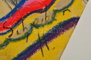 Scheiber jelzéssel: Copfos lány. Pasztell, papír, 30×21 cm