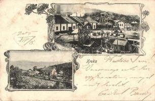Kreka (Tuzla), Altgrube, Südrevier / mining area, floral, Art Nouveau (Rb)