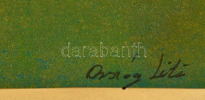 Ország jelzéssel: Levelek (2 db) kollázs, papír, 47×35 cm (2×)