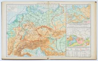 Keil-Riecke: Schul atlas. Gera, 1896. Hofmann. Egészvászon védőborítóval, fűzés belül elvált