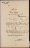 1880 Breznóbánya, Erdőmester levele Magy. Kir. Erdőhivatal fejléces papíron, 34x21 cm