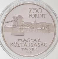 1998. 750Ft Ag "Budapest 125 éves" dísztokban, tanúsítvánnyal T:PP
Adamo EM149