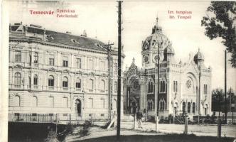 Temesvár, Timisoara; Gyárvárosi Izraelita templom, zsinagóga / Fabrikstadt / synagogue (képeslapfüzetből / from postcard booklet)