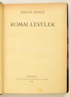 Erdős Renée: Római levelek. Bp., 1922. Pallas. Aláírt! Kiadói bordázott félbőr kötésben