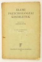 Kornis Gyula: Elemi pszichológiai kísérletek Franklin-Társulat, 1942. Kiadói papírkötésben.