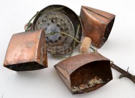 Fém szélcsengő, kopásnyomokkal, h: 28 cm