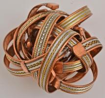 Indiai stílusú fém karperec, 30 db, d: 6 cm