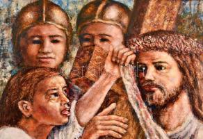 Zámbó Kornél (1938- ): Veronika kendője. Olaj, vászon-farost, jelzett, keretben, 58×78  cm