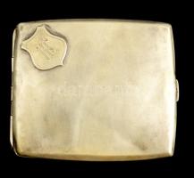 Ezüst(Ag) cigarettatárca, monogrammal, jelzett, 9x8 cm,  113,7 g
