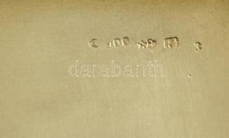 Ezüst(Ag) cigarettatárca, monogrammal, jelzett, 9x8 cm,  113,7 g