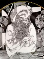 Hollóházi Szász Endre által tervezett falitál, matricás, jelzettek, apró kopásokkal, d: 25,5 cm