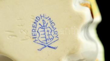 Herendi Viktória mintás tálka, kézzel festett, jelzett, kopott, m:4 cm