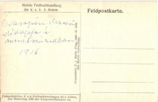 1916 Mobile Feldbuchhandlung der k.u.k. 4. Armee / A k.u.k. 4. század Mozgó könyvesboltja / WWI K.u....