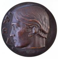 Csúcs Ferenc (1905-1999) 1943. "Ady / Musa - Poetae" kétoldalas Br emlékérem (86mm) T:1-,2 kis patina