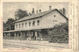 Nagymihály, Michalovce; vasútállomás. Ignácz Géza fényképész felvétele / Bahnhof / railway station (r)