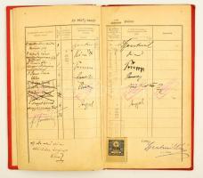 1904 Joghallgató leckekönyve oktatói aláírásokkal (Angyal Dávid, Pauer Imre, stb.)