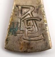 Ezüst (Ag.) fűszeres kiskanál, jelzett, monogrammal, h:8 cm, nettó:7 g