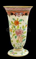 Herendi Paon de Peking mintás porcelán váza, kézzel festett, jelzett, hibátlan, m: 18,5 cm