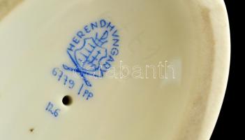 Herendi Paon de Peking mintás porcelán váza, kézzel festett, jelzett, hibátlan, m: 18,5 cm